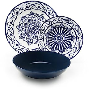 Excelsa Service de Table Boheme Blue 18 pezzi Bleu