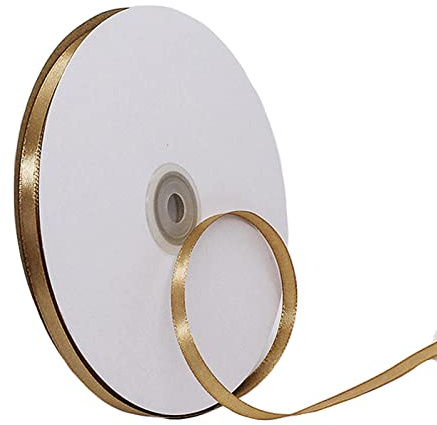 91m Satinband Geschenkband Champagner Gold 6mm Breit,Seidenband Luftballon Band Schleifenband Satin Dekoband Geschenkverpackung Deko Band Stoffband für Halloween Weihnachten Hochzeit Taufe Geburtstag