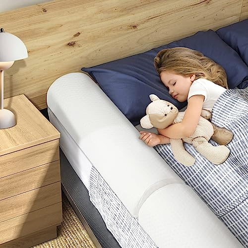 YIHATA Barriere De Securite Enfant Lit, 2en1 en Mousse Longue Détachable en 2 Parties Utiliser, Barrière De Lit pour Bébés et Personnes âgées, Facile à Transporter Convient à Tous Les Lits