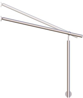 Sellon24® Edelstahl Eingangsgeländer Treppengeländer seitlich Handlauf Edelstahlgeländer Geländer für Treppen V2A Wange Wandhandlauf Außen Winkel Rohr Einstellbar Treppengelaender Wandmontage (100 cm)