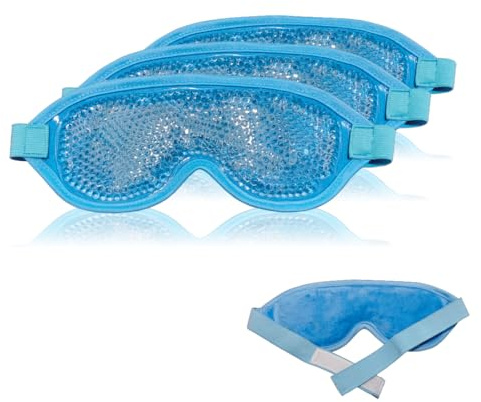 IEA Medical Occhiali di raffreddamento per gli occhi| 3 pezzi| maschera occhi gel freddo| maschera occhi| maschera ghiaccio viso| maschera occhiaie| ice mask