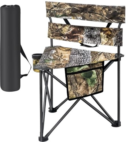 WTVIDAS Silla de caza, silla de trípode extragrande con respaldo, silla portátil de camping para pesca, senderismo ciego