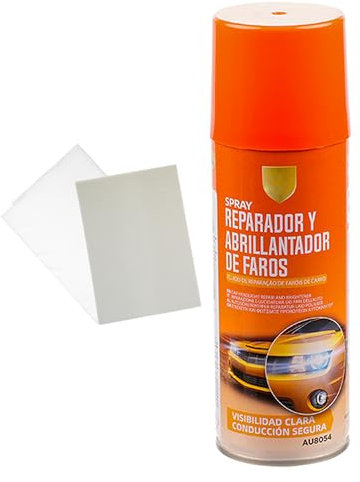 Etrexonline Kit de Restauración de Faros para Coche - Spray Reparador y Abrillantador, Elimina Amarillamiento y Rayones, Fácil Aplicación, 200ml