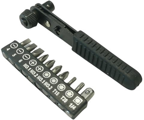 LfrXtra Tournevis coudé à 90 degrés de 6,35 mm pour homme, mari, femme, tournevis à cliquet coudé à 90 degrés