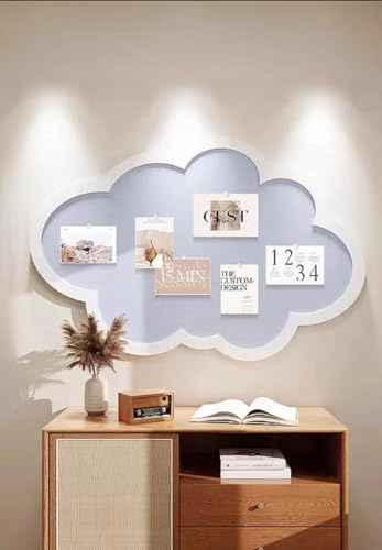 Wolken-Korktafel, Wandmontage, niedliche Wanddekoration, Filz, Pinnwand, selbstklebende Kork-Memoboards mit Reißzwecken, faltbare dekorative Display-Panels (blau)
