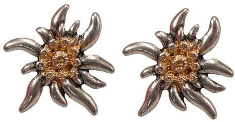 Alpenflüstern Ansteck-Pins Edelweiß klein - Trachten-Anstecker, Trachtenschmuck für Damen und Herren (bicolor-farben) API126 (2)