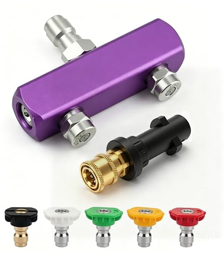 Buse Rotative Pour Nettoyeur Haute Pression, 1/4 Raccord Rapide Buse De Nettoyage à Turbine Rotative, 4000 Psi 276 Bar Pour Le Pistolet Nettoyeur Haute Pression (Violet/Noir)