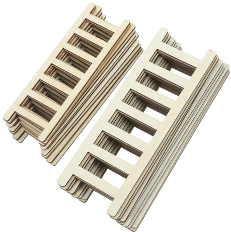GALPADA 20pcs Miniature Wooden Ladders for Doll Houses Tiny Decorative Staircase for DIY Mini House Landscape Craft Accessories for Fairy Garden and Diorama Decoration