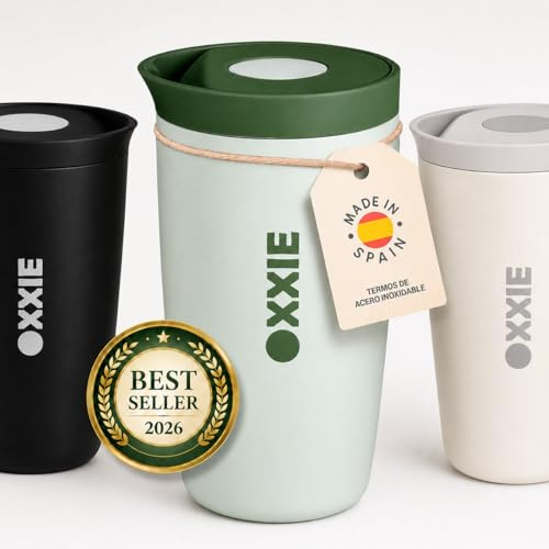 OXXIE Vaso Termo Cafe Para Llevar Pequeño 350ml, Vaso Termico, Aislamiento de Doble Pared, Taza de Cafe de Acero Inoxidable, Taza Termica con Tapa Hermetica, Reutilizable y Antigoteo (Verde Pastel)