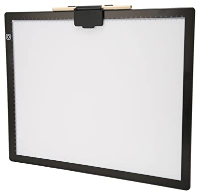 Taidda Scatola Luminosa da Tracciamento A3, Pad Luminoso A LED con Regolazione A 6 Livelli per Schizzi di Pittura con Strass, Alimentatore USB, Clamp/Holder Magnetica per Lavagna da Tracciamento,
