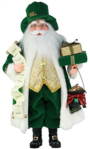 Windy Hill Collection 16 Inch Standing Luck O' The Irish Santa Claus Christmas Figurine 616200