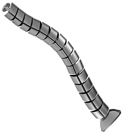 Maclean MC-768 Kabel Organizer Kabelführung Kabelschlauch für Schreibtisch mit Längeregulierung 75cm (Silber)