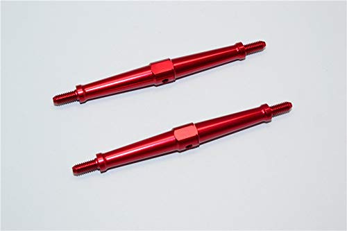 GPM Aluminum 4mm Clockwise And Anticlockwise Turnbuckles (Total Length 86.5mm - Both Side Thread 9.5mm) - 1Pr Red