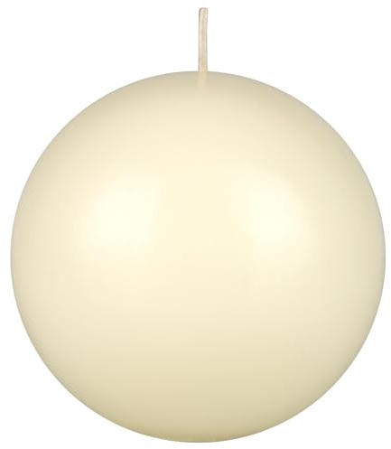 Mega Candles 1 pc Unscented Ivory Ball Round Candles, Hand Poured Premium Wax Candle 4 Inch x 4 Inch, Home Décor, Wedding Receptions, Occasions, Events, Festivities, Meditations, Relaxation