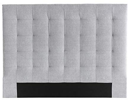 Miliboo Bettkopfteil gepolstert Grauer Stoff 140 cm HALCIONA