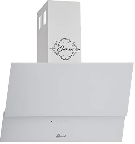 Gurari Weiße Dunstabzugshaube 60 cm kopffrei GCH D 268 WH.6 Glas | Wandhaube Umluft/Abluft | Abzugshaube 1000m³/h mit Fernbedienung (EEK A) | Randabsaugung, TouchControl, Timer inkl.Umluftset