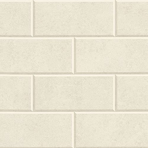 BRICOFLOR Vliestapete | Steintapete Tapete Steinoptik Tapete Stein - Tapete Diele & Flur - Beige / Crème | 10,05 x 0,70 m = Rolle 7.04 m²