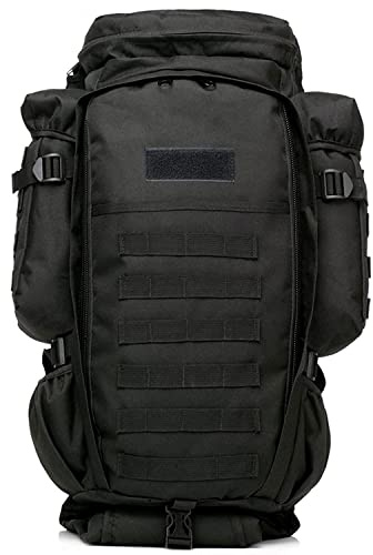 Mierty Jagdrucksack Mit Gewehrhalter, Militär Rucksack, Taktischer Rucksack 56-75L Armee Rucksack,Assault Pack Kampfrucksack Für Outdoor Wandern Camping Trekking Angeln Jagd D, Einheitsgröße