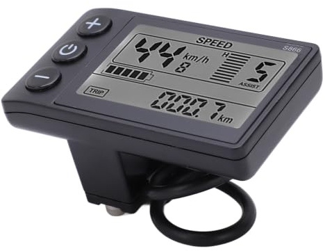 Écran LCD de Vélo, Vélo électrique S866 LCD Display Meter 24V 36V 48V Panneau de Commande avec Prise étanche