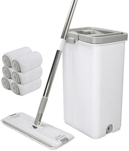 Mopa de Limpieza Suelos Mopa para Limpiar Azulejos y Paredes Mopa Fregona con Cubo Escurridor Fregona Autoescurrible Fregona Microfibra Mopa Suelo Mop 6 Trapeador Fregona con Cubo Escurridor Cubo