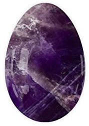 Undrilled Yoni Eggs Natural Real Jade Massage Egg for Women Kegel Exercise Feminine Hygiene Massage Balls,Amethyst,L-4.5x3cm