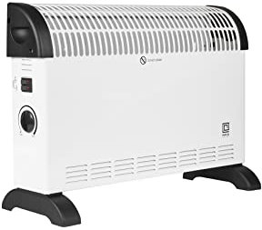 PIFCO 2KW White Convector Heater - 3 Heat Settings, Free Standing Portable Electric Convector Heater - Fast & Quick heating, Safe and Reliable for Home, Office, Hotel UK Plug