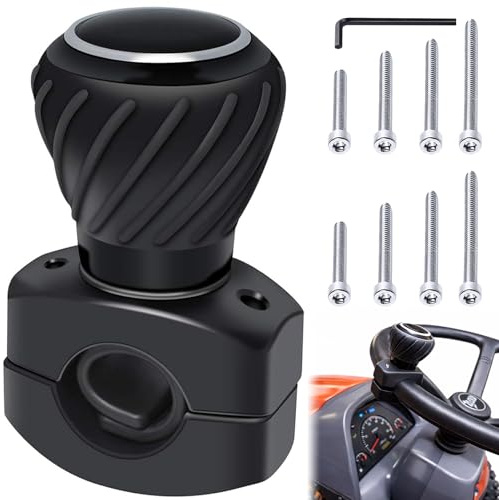 Pomello Volante Auto Compatibile con Kubota John Dee-Re, Manopola Universale del Volante per Auto Camion Carrello Elevatore Tosaerba Trattore Barca Carrello da Golf da Poweka | Pulsante per volante universale per auto, camion, trattori, tosaerba, carrelli elevatori