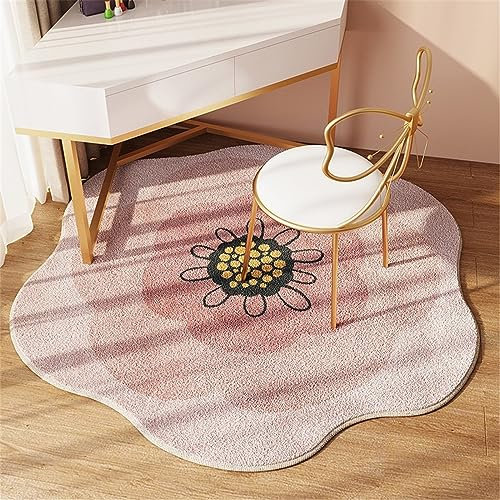 Hava Kolari Kinderteppich Regenbogen Rund Teppich Kinderzimmer Verdicken Kaschmirimitat Weich Karikatur Babymatte rutschfest Groß Spielmatte rutschfest (2#,120 * 120cm)