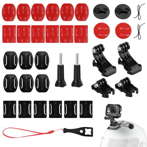 Fixations Adhésives Incurvées, Support de Fixation pour Casque de Moto, Support de Fixations de GoPro, Casque Support de Fixation, Convient pour GoPro Hero 45678,Version Accessoires pour Gopro,33 Piè