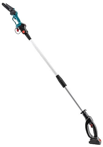 Elektrische Teleskopsäge Astsäge mit Teleskopstiel Baumsäge Gartensäge mit Lithium-Ionen-Akku - Kettensäge 1 Akku & 1 Ladegerät - Abnehmbare Stange