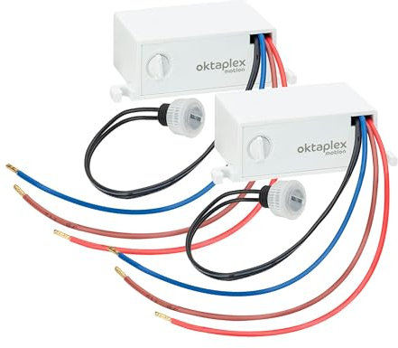 Oktaplex Jasy 2 Pieces Recessed Twilight Sensor Light Sensor Outdoor and Indoor IP65 Twilight Switch White 230V
