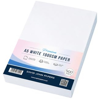 DJP A5 vitt kvalitetspapper för kontor – 100 gsm, 500 ark