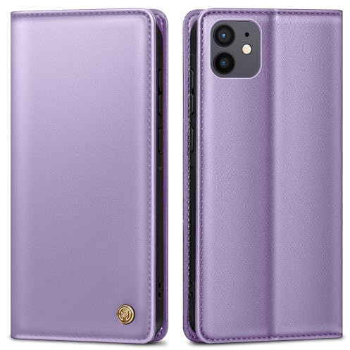 AIMOYU Handyhülle für iPhone 12 Hülle,Premium Lederhülle Schutzhülle Tasche für iPhone 12 Pro Hülle Wallet Kartenfach Standfunktion Klappbar Flip Case für iPhone 12/12 Pro Hülle,Lila