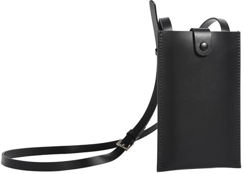 LUKUBGG Echtleder Handytasche zum Umhängen Damen, Klein Handytasche mit Geldbörse zum Umhängen, Umhängetasche Damen, Smartphone-Etui & Geldbörse (Schwarz)