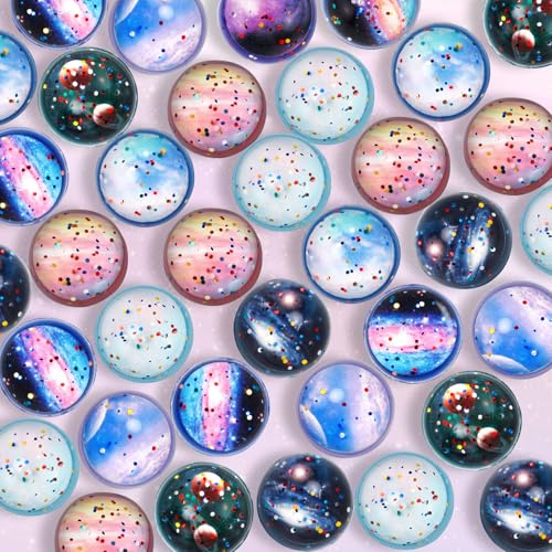 Cptoion 20 Stück Flummies für Kinder, 32 mm Gummibälle, Flummi Planeten für Space-Themen-Partys, Flummis Weltraumthema Spielzeug für Mädchen Jungen Kindergeburstag Partygeschenke