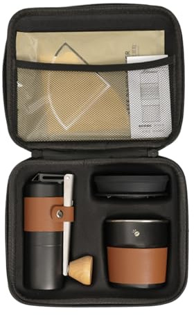 Générique Cafetière de Camping | Machine à Café Filtre | Moulin à Café Intégré Portable Multifonction pour Voyage Randonnée Aventure en Plein Air