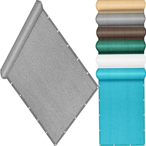 Balcone 90x100 cm - Paraventi e divisori resistenti alle intemperie, facile da pulire, protezione per terrazze all'aperto, colore grigio chiaro