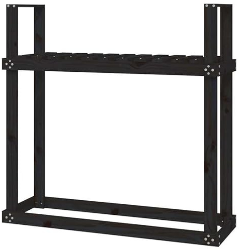 Eleganz Scaffale per legna da ardere in legno di pino massiccio, 110 x 35 x 108,5 cm, stabile scaffale per legna da ardere per camini, effetto legno naturale e durevole