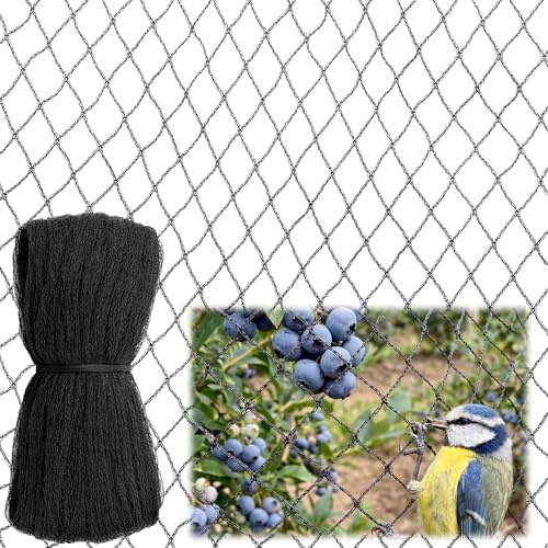Yoojahow Red de pájaros de 20 x 30 pies para arbustos de arándanos, antienredos y fácil de instalar, red de pájaros resistente para proteger arándanos, árboles frutales y plantas, pajarera de