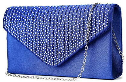 Nodykka Handtasche, Clutch für Abendveranstaltungen, Umhängetasche, klassische Schultertasche für Damen, für Hochzeiten, Partys, Königsblau, Einheitsgröße