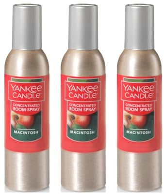 Yankee Candle Concentrated Room Spray Air Freshener, Instant Home Fragrance, Odor Eliminating Spray, Macintosh (Pack of 3)