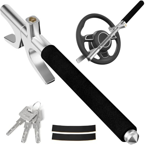 MONOJOY Steering Wheel Lock Universal Security Car Locks with Safety Hammer