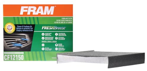 FRAM Fresh Breeze Cabin Air Filter Replacement for Car Passenger Compartment w/ Arm and Hammer Baking Soda, Easy Install, CF12150 for Mazda / Toyota Vehicles
