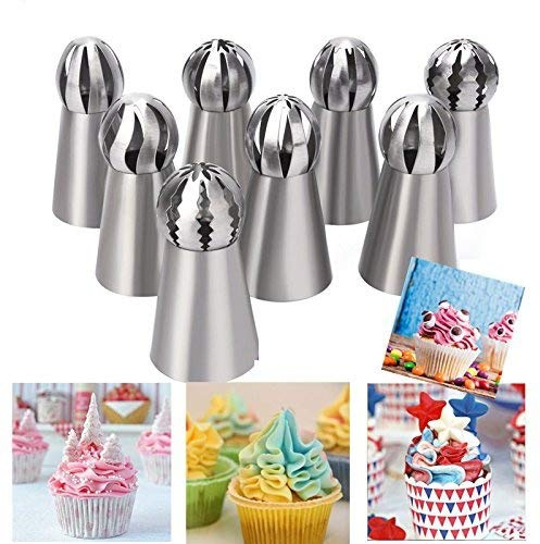 8pcs russian flower cake icing piping nozzles ball DIY baking cake decorating supplies kits