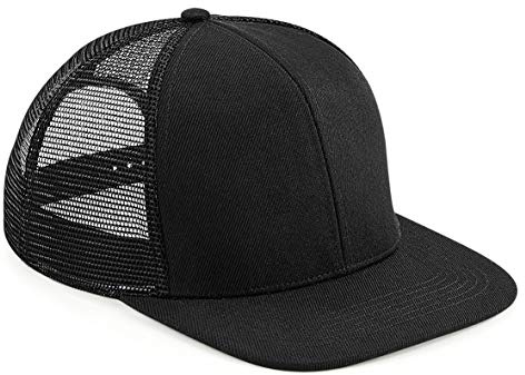 Beechfield - Original Flat Peak 6 Panel Trucker Black/Black