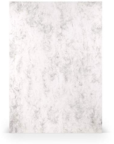 PAPERADO 50x Bastelkarton DIN A4 - Grau Mamora Marmor Weiß 220 g/m² Tonkarton - Dickes Bastelpapier in 29,7 x 21 cm Malen, Basteln perfekte Bastelpappe