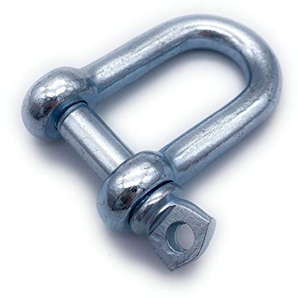 10 Stk. Ø 10 mm Schäkel gerade Form | EINGEPRÄGTE Tragfähigkeit (WLL): 300kg | Stahl galvanisch verzinkt | Baumarkt Schäkel | Größe Wählbar [5-16mm] | (Ø10,10x)