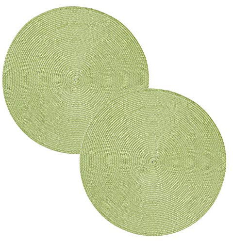 Tischset 2er Set Pistazie rund 35 cm Ø Platzset abwaschbar Platzdeckchen Untersetzer