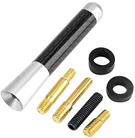 Antena para Coche 3 Pulgadas Antena Corta de Fibra de Carbono Compatible con y Más Vehículos con Conexión Atornillada Universal para Modificación