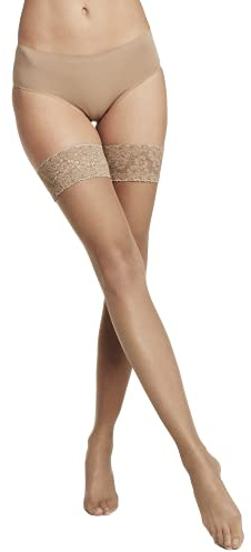 Orp Italienska strapsstrumpor för kvinnor Divine Hold Ups. Knästrumpor damstrumpor tjocka 15 DEN. Hålllösa strumpor för kvinnor, stödstrumpbyxor, slitstarka. (Tan, xx_l)